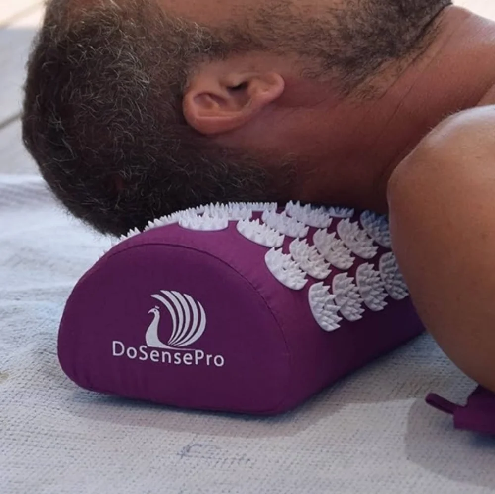 DOSENSEPRO Acupressure Pillow Purple with Carrying Case